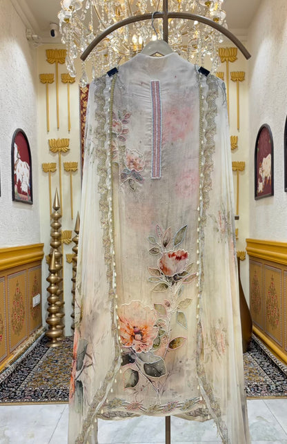 Sia Printed Organza Suit