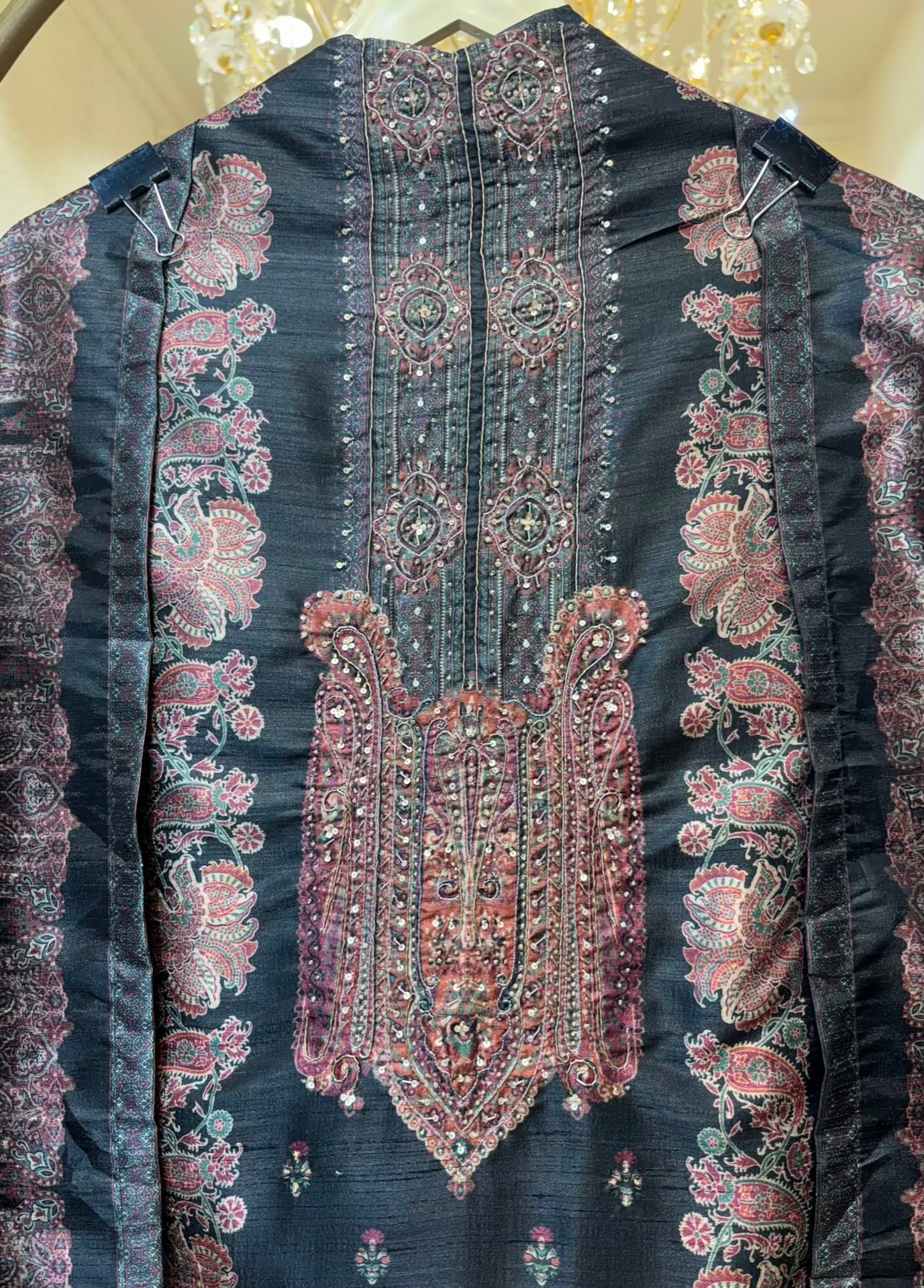 Mehira Tussar Silk Suit (Black)