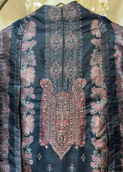 Mehira Tussar Silk Suit (Black)