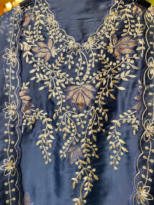Tavira Organza Suit (Peacock Blue)