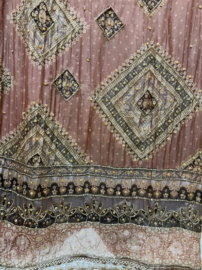 Ishira Lace Veil Suit (Brown)