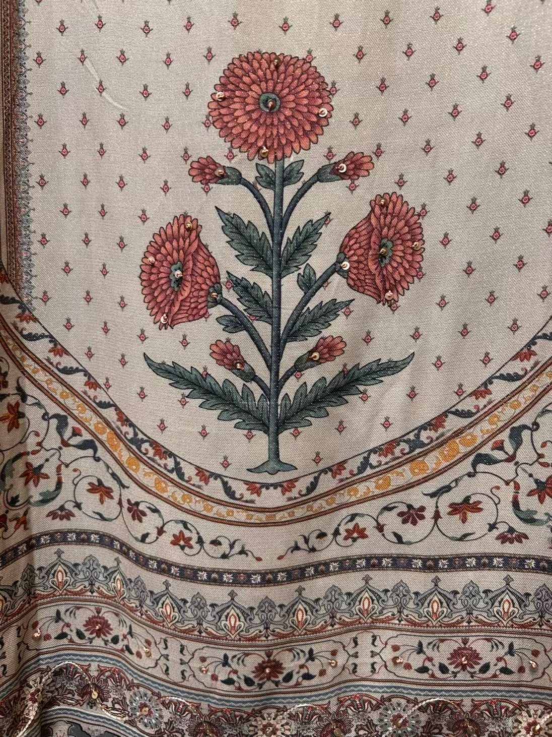 Zaybira Pashmina Suit (Ivory)