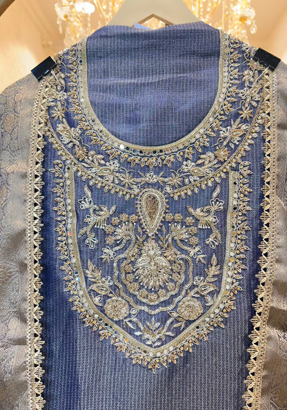 Afsara Banarasi Noor Suit (Blue)