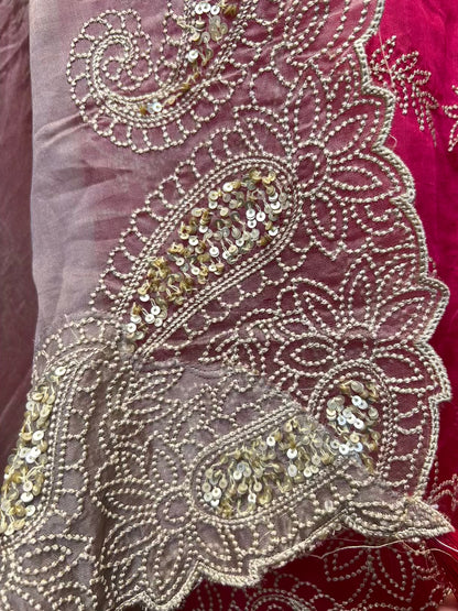 Nayab Organza Suit (Pink)