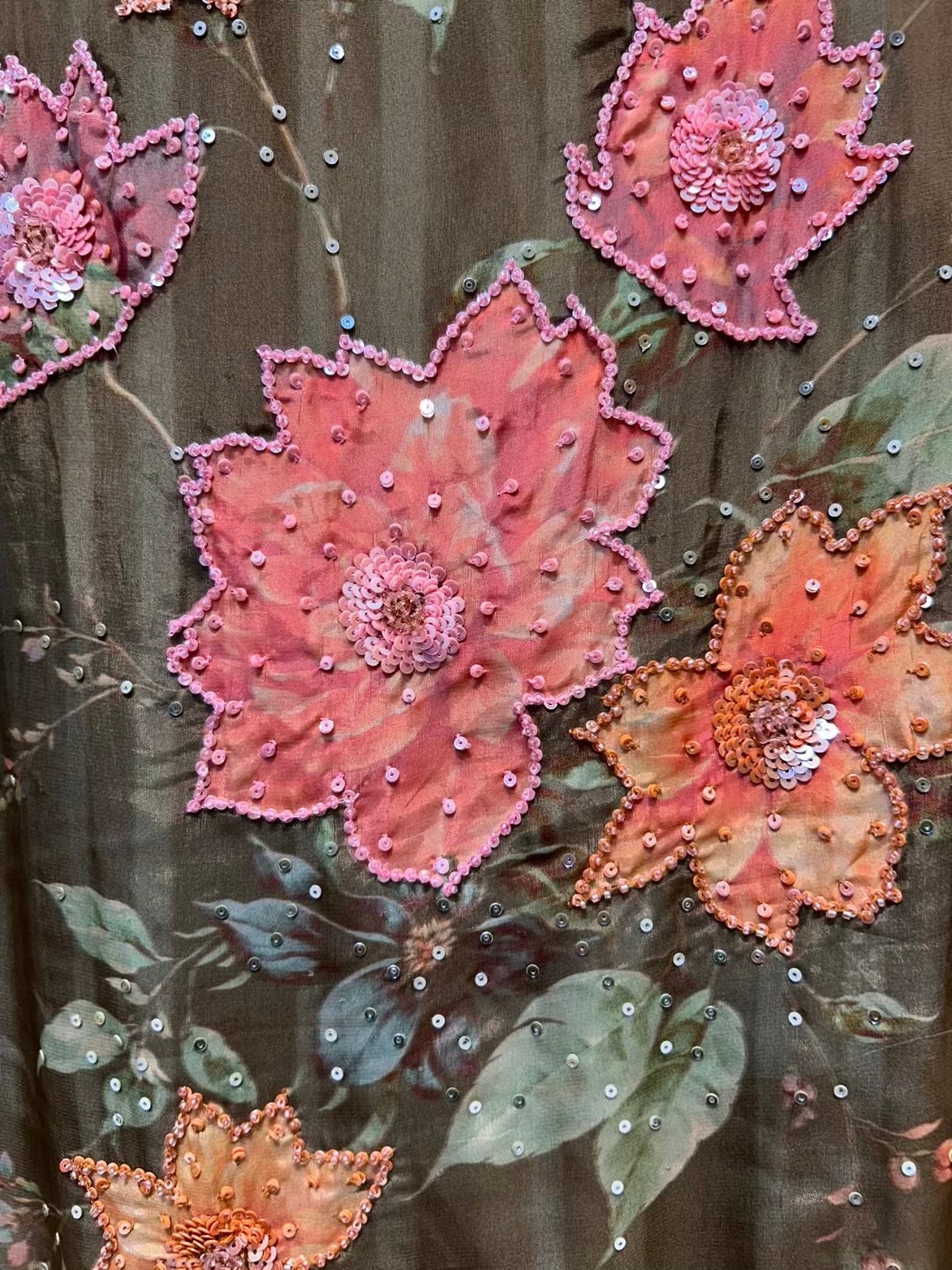 Mehira Sequin Bloom Suit (Mehendi Green)