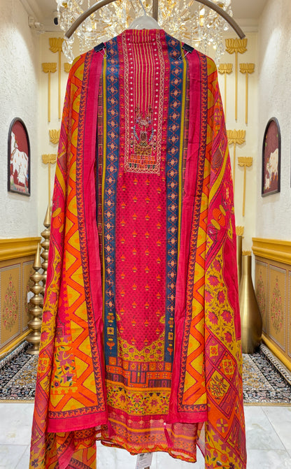 Mehrzoya Mul Chanderi Suit