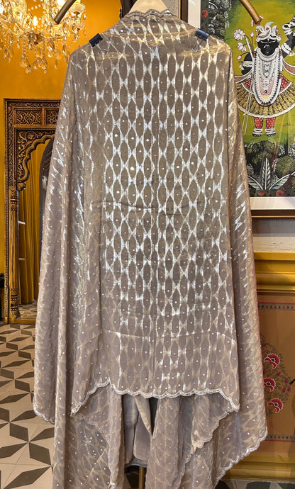 Chandbali Organza Suit (Beige)