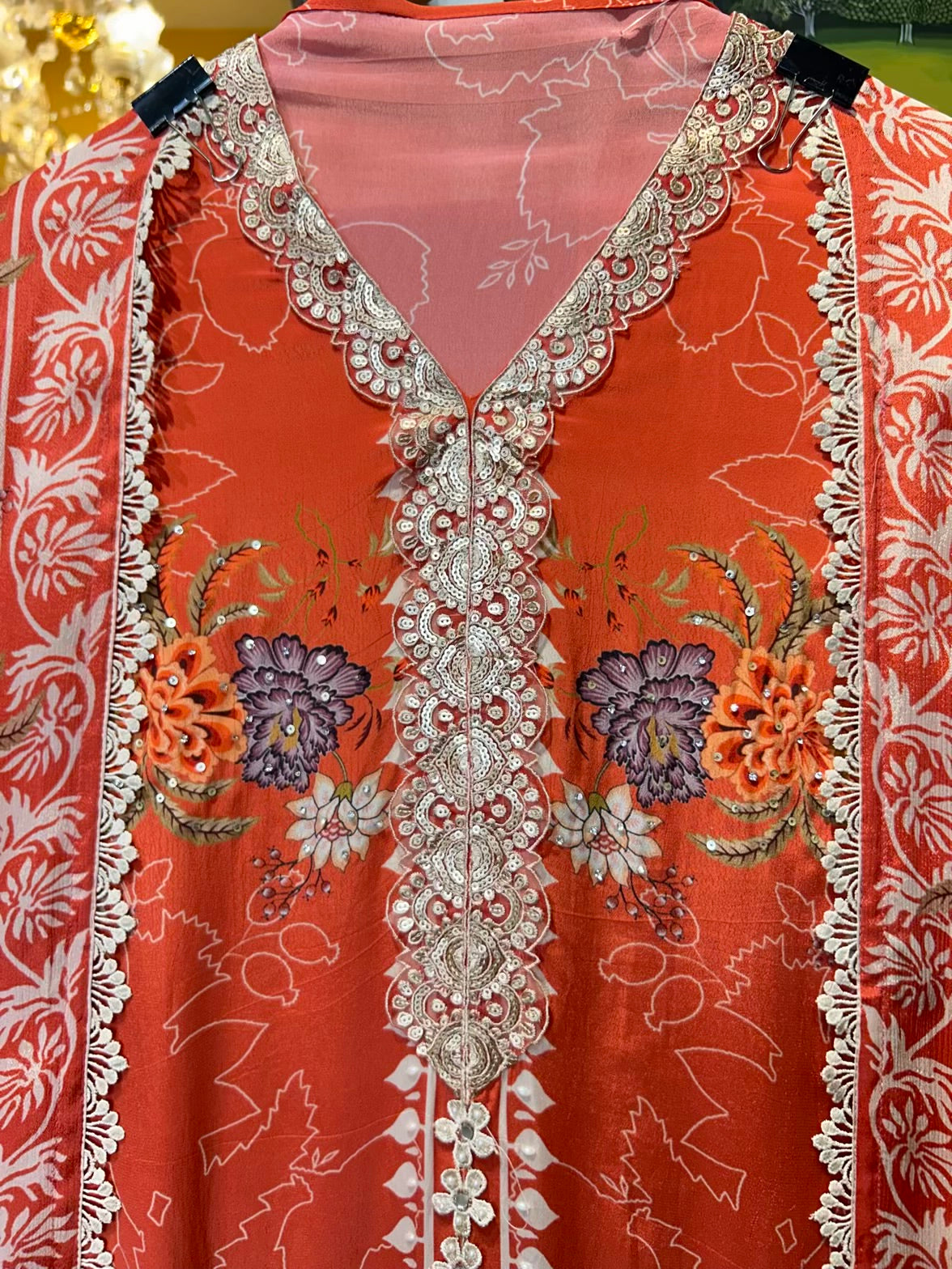 Liyana Crêpe Suit (Orange)