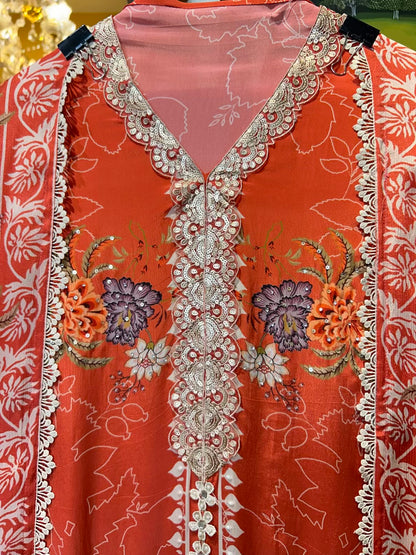 Liyana Crêpe Suit (Orange)