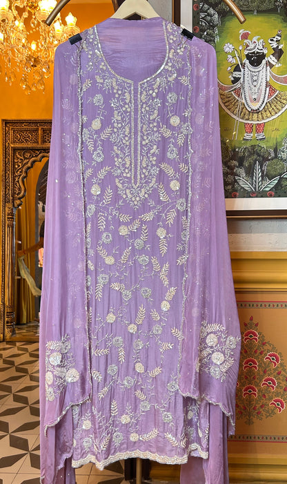 Zyrah Organza Suit (Lavender)