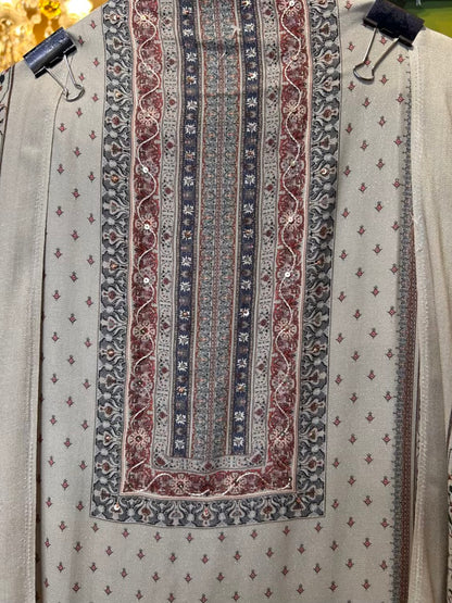 Zaybira Pashmina Suit (Ivory)