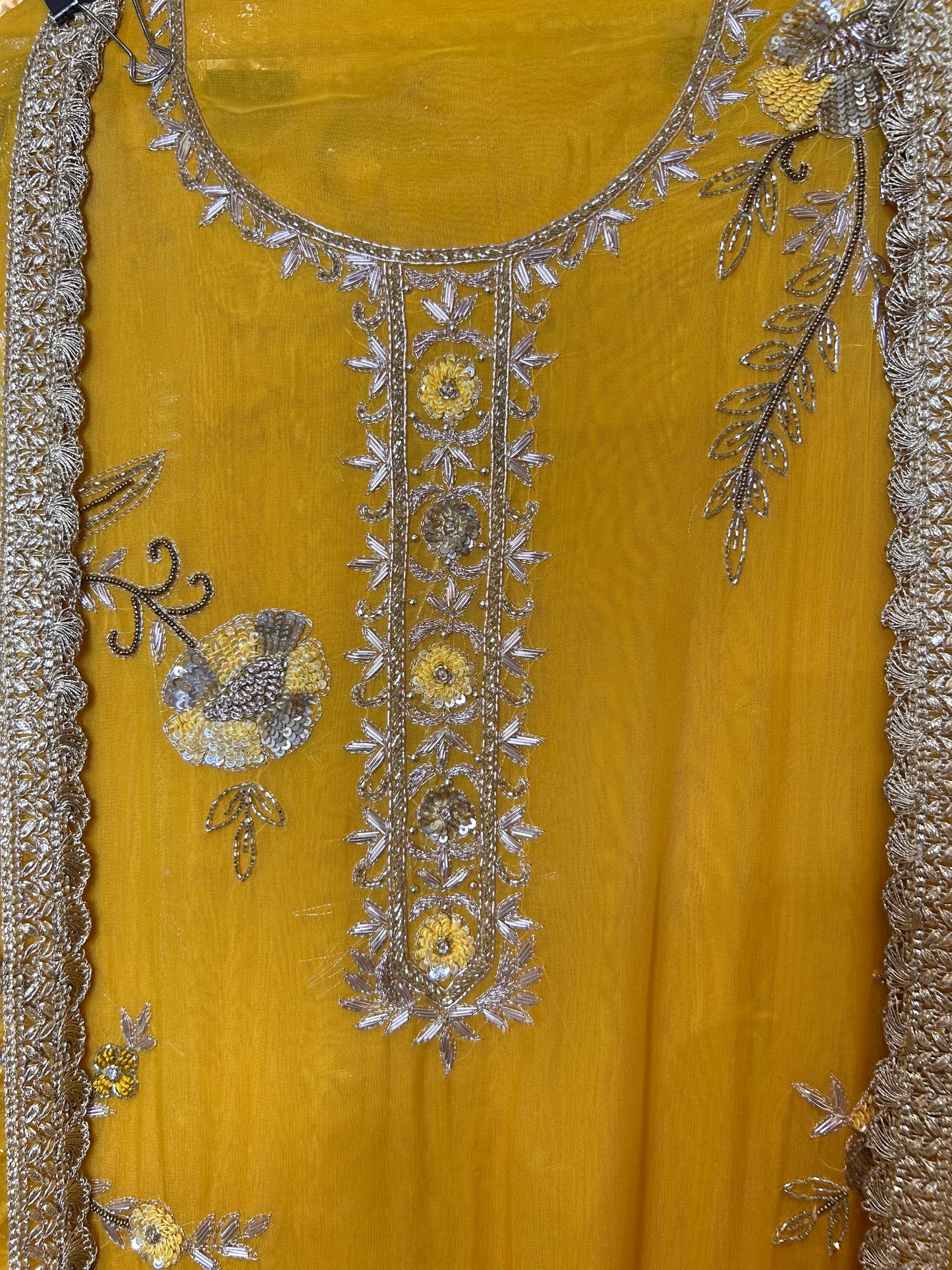 Zewar Organza Suit (Yellow)