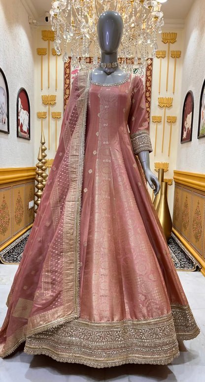 Elvaira Banarasi Shringaar Anarkali (Peach)