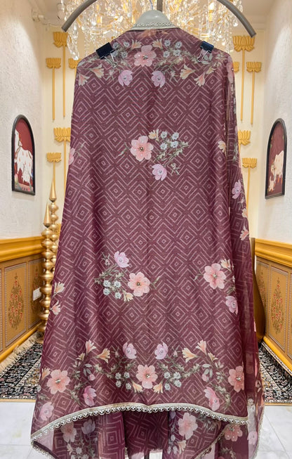 Zarveesha Handprint Élan Suit (Mauve)