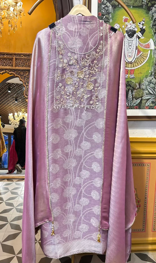 Zarbanoor Brocade Suit (Lavender)
