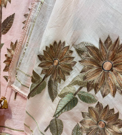 Veda Linen Zari Suit