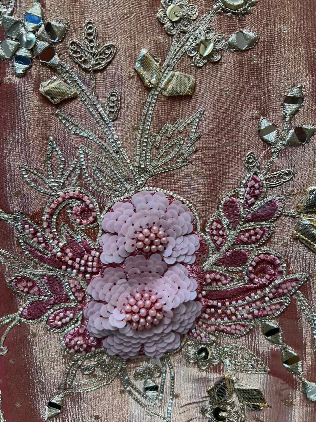Mahzara Gota Mirror Suit (Pink)