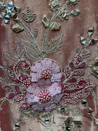 Mahzara Gota Mirror Suit (Pink)