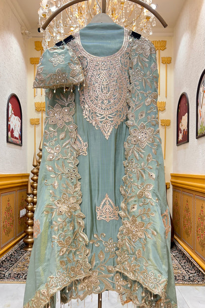 Ruhanshi Shimmer Silk Suit