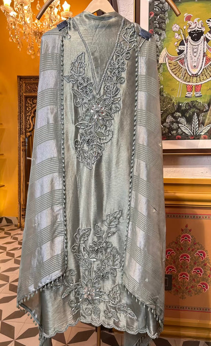 Zarmeen Organza Suit (Green)