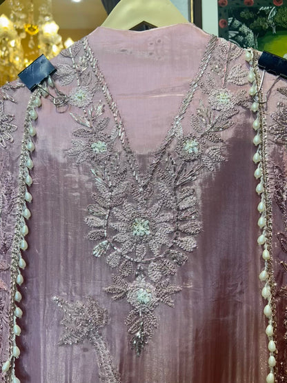 Ruhaysha-é-Noor Organza Suit (Lavender)