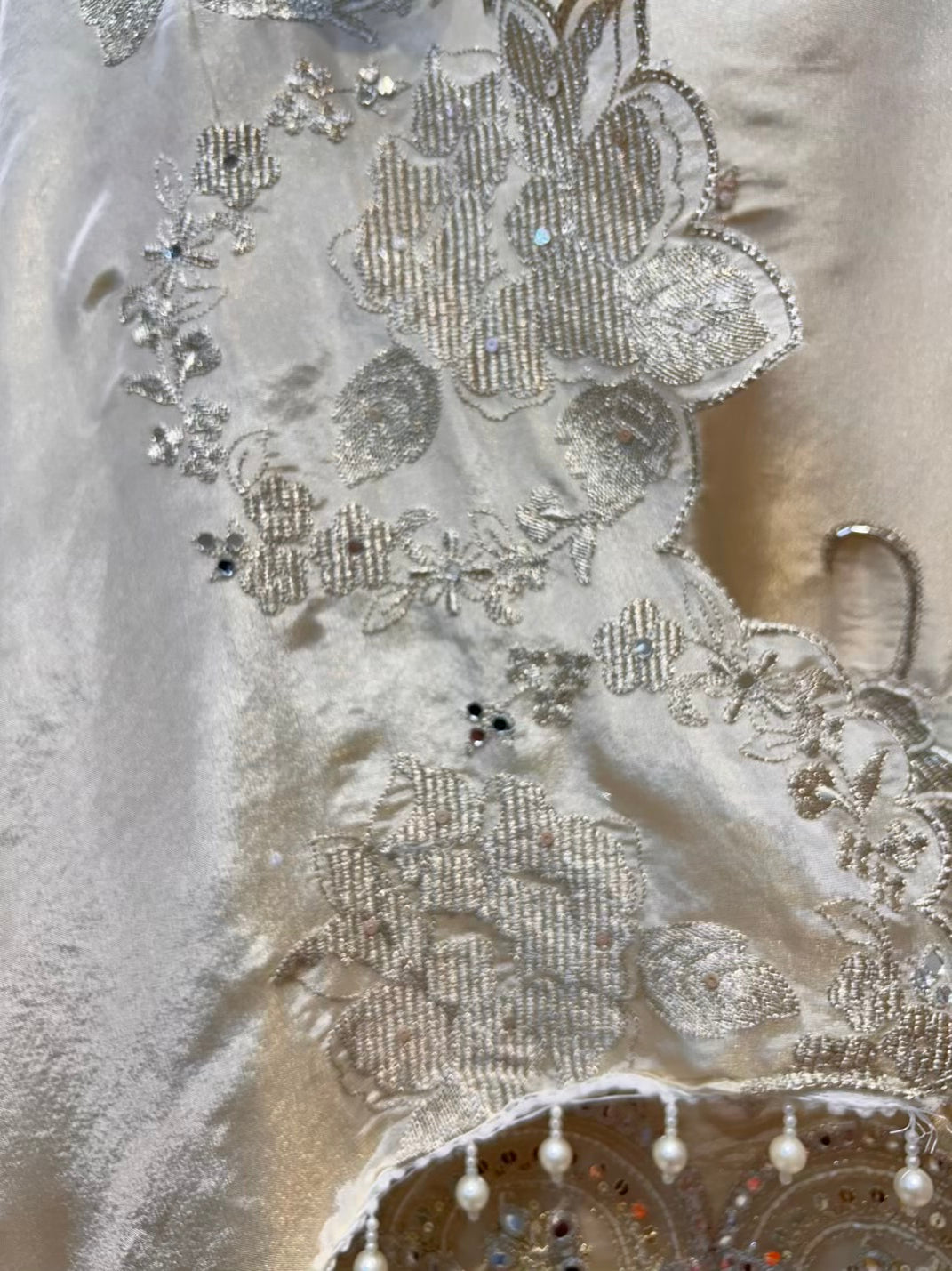 Zyrah Leather Luxe Organza Suit