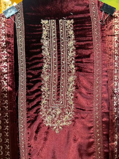 Hoorain-é-Velvet Suit (Wine)