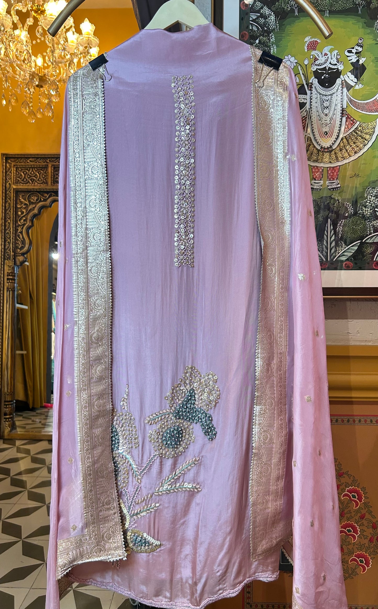Ishqiya Organza Suit (Lavender)