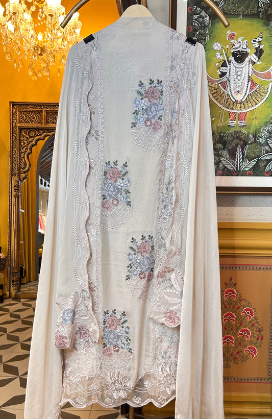 Naazneen Organza Suit (Beige)