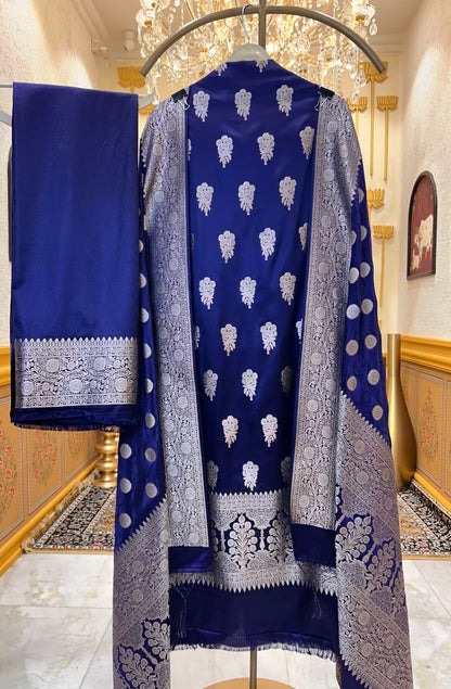 Ruhzini Silk Weave Suit (Navy Blue)