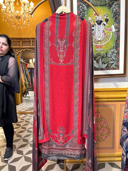 Rimzara Kashmiri Suit (Red)