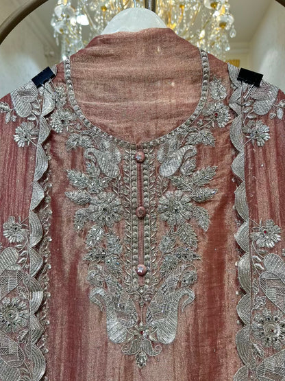 Aayra Organza Veil Suit (Mauve)