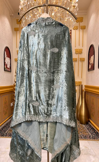 Ruhmeena Velvet Mosaic Suit (Green)