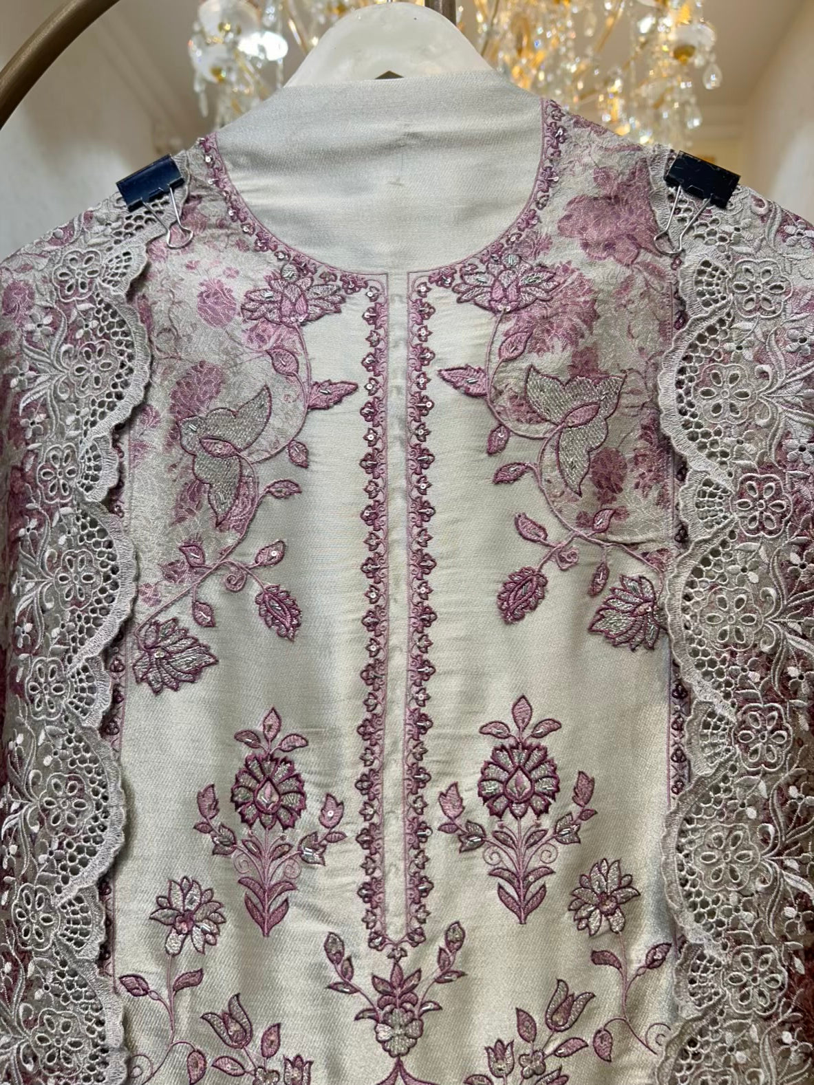 Zehraani Brocade Noor Suit (Pink)
