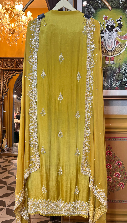 Afsaneh Organza Suit (Lime Green)