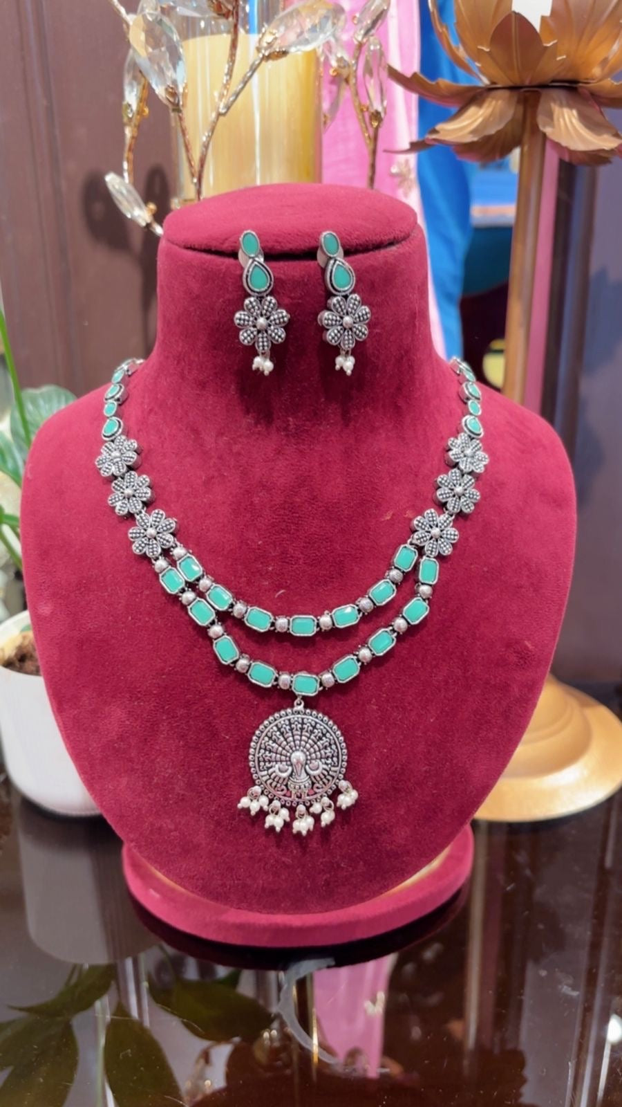 Rangmahal Oxidized Layered Necklace Set