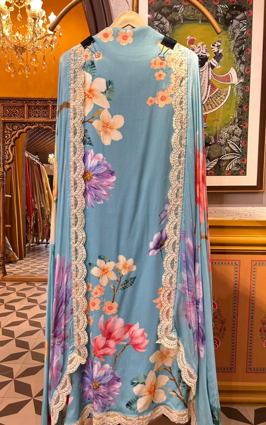 Aabroó-E-Pashm Suit (Blue)