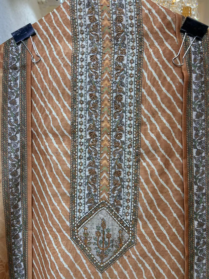 Aarini Chanderi Printed Suit (Mustard)