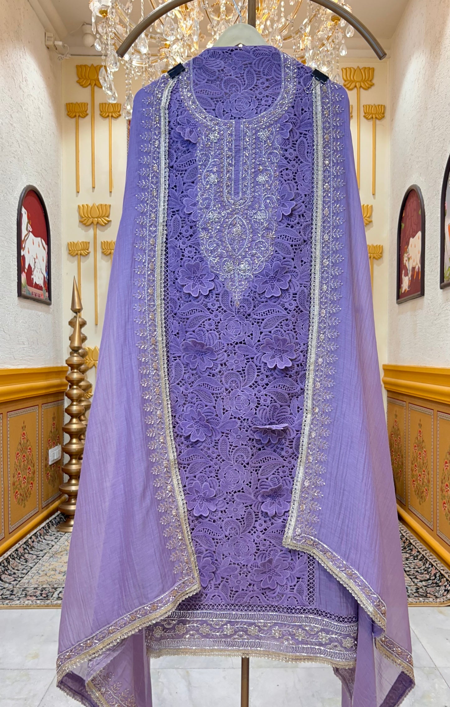 Ira Crochet Chanderi Suit
