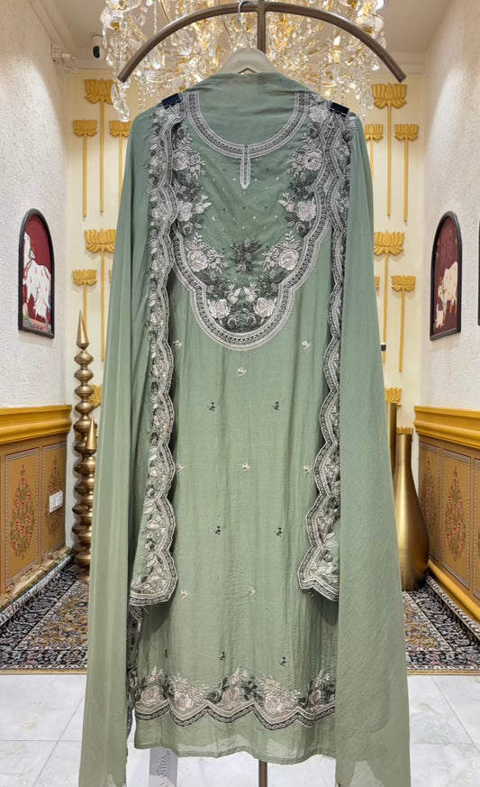 Meher Thread Patch Chanderi Suit