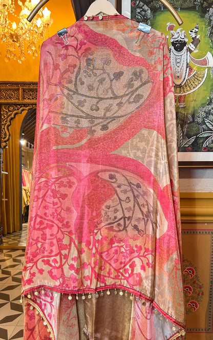 Taraab Shimmer Organza Suit (Beige)