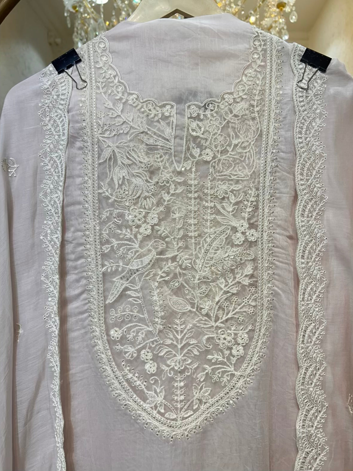 Ishara Mul Chanderi Suit (Light Pink)