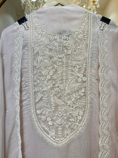 Ishara Mul Chanderi Suit (Light Pink)