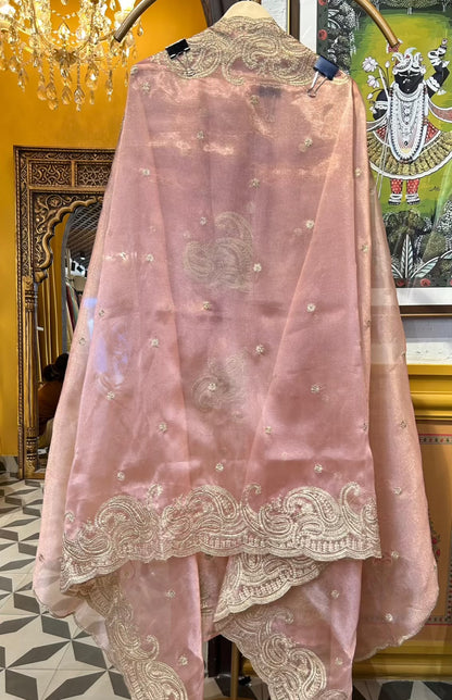 Zehnara Tissue Organza Suit (Peach)