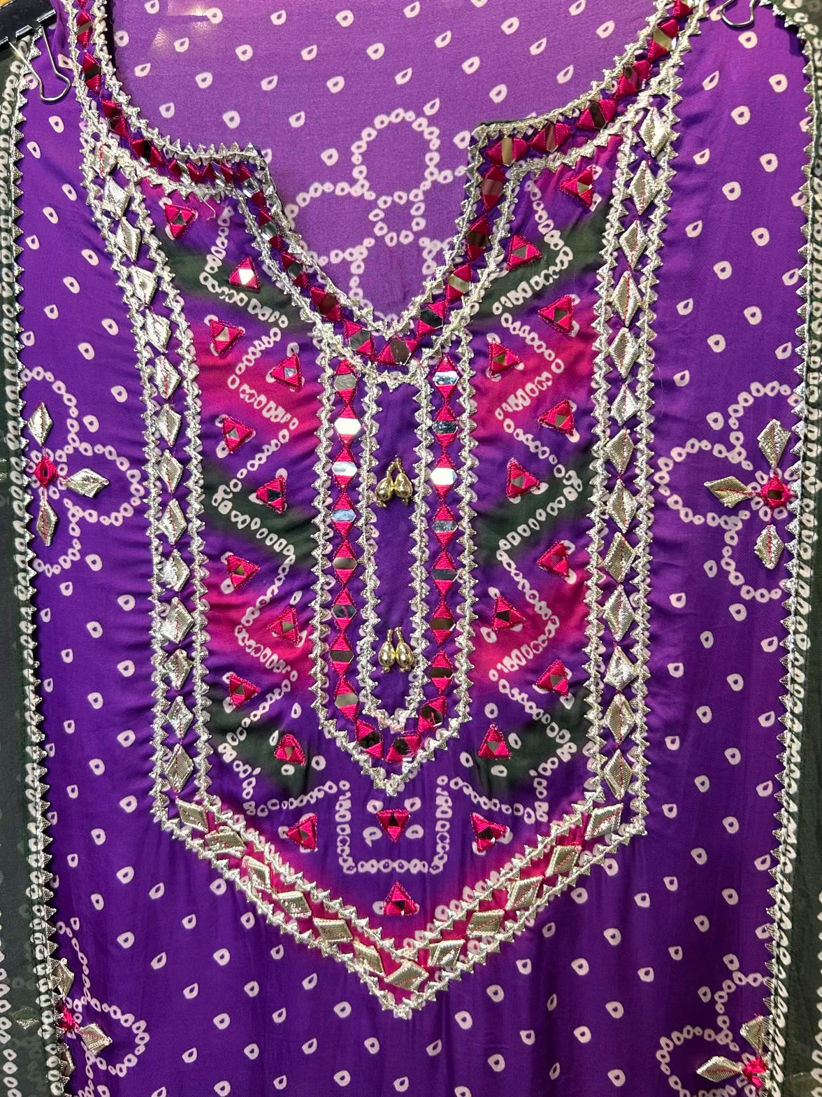 Noorain-é-Bandhej Suit (Purple)