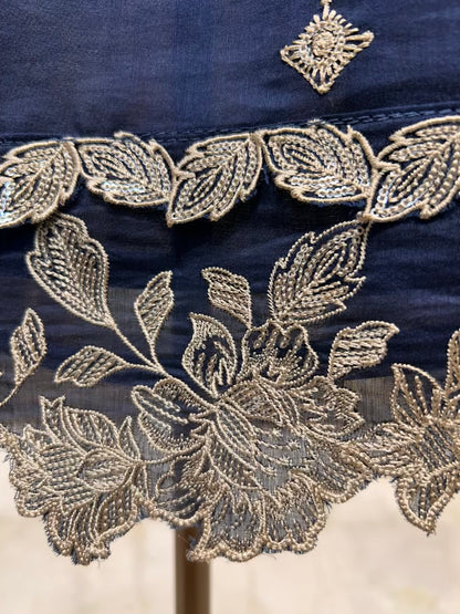 Zarvika Zari Phool Suit (Navy Blue)