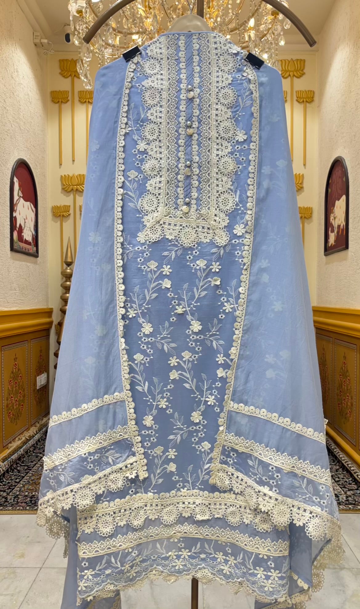 Roselle Crochet Chanderi Suit