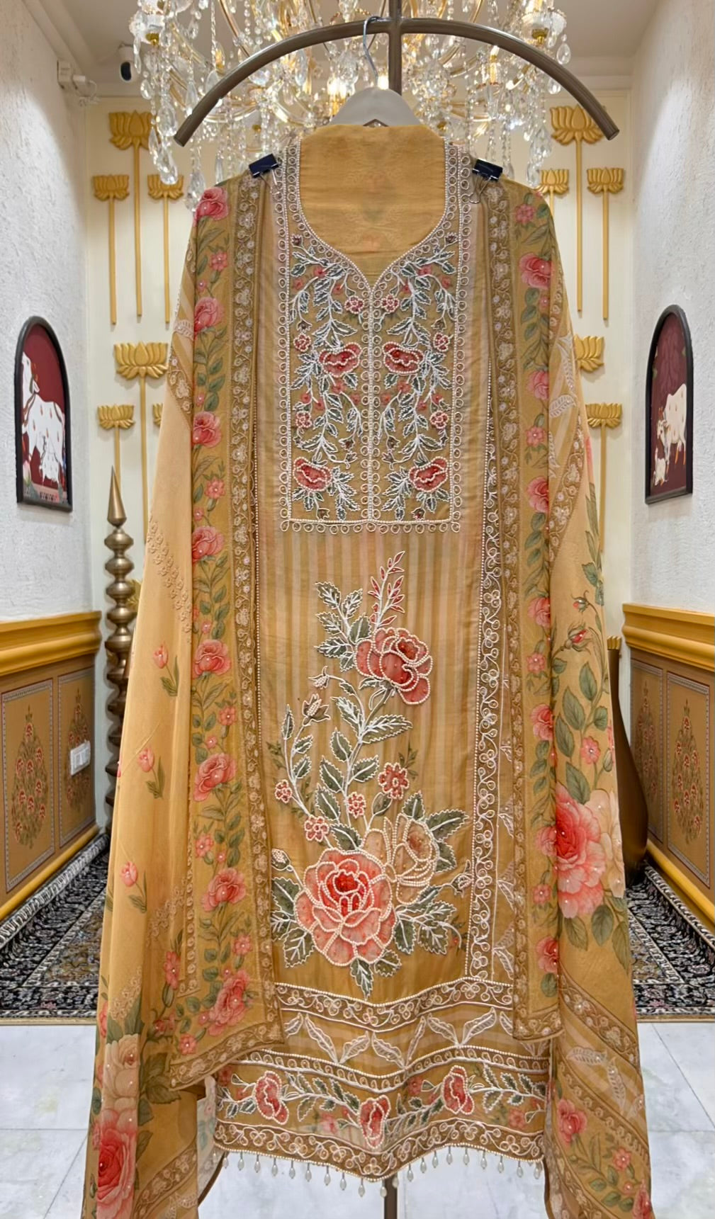 Aamira Dori Moti Organza Suit