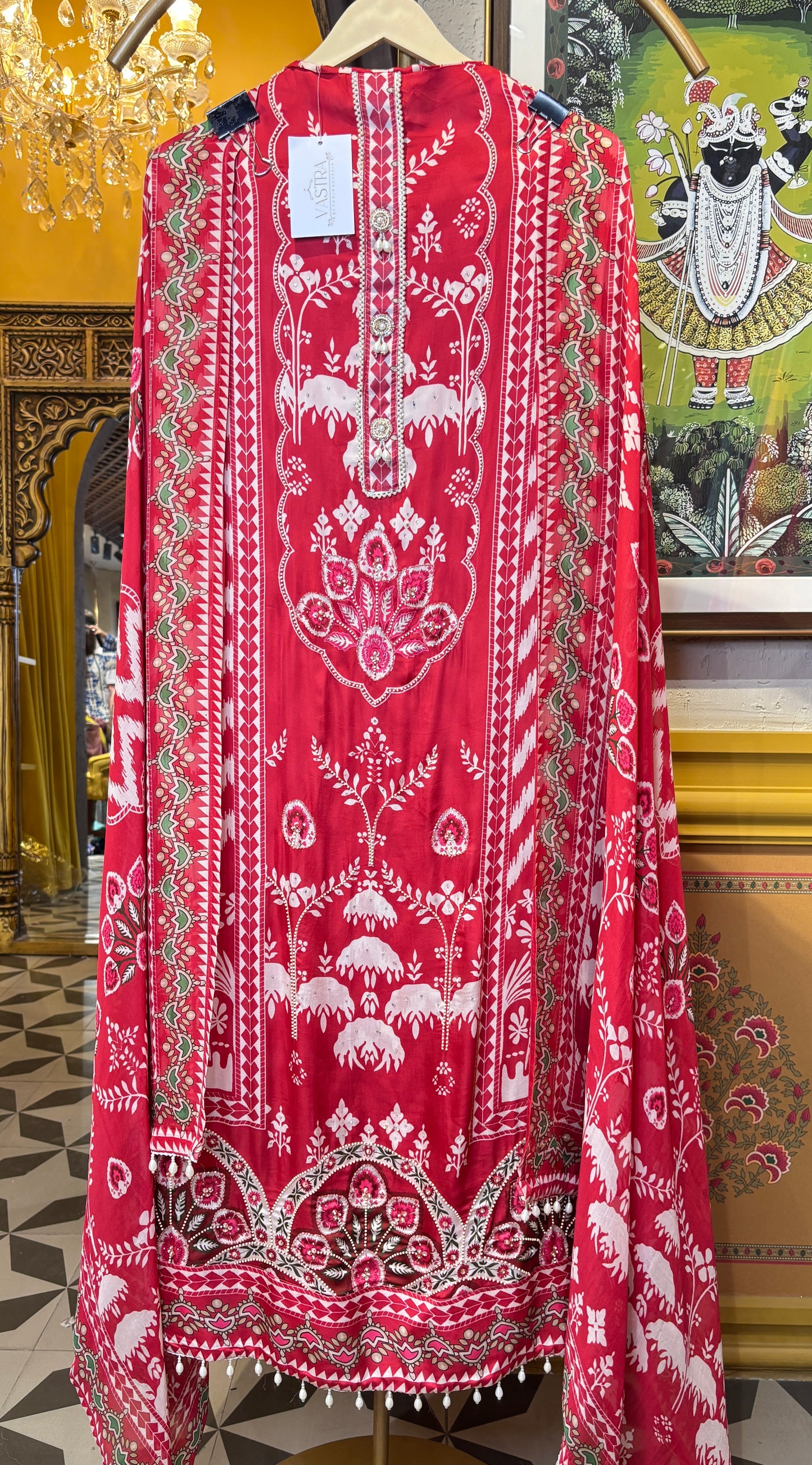 Sahiba Silk Organza Suit (Red)