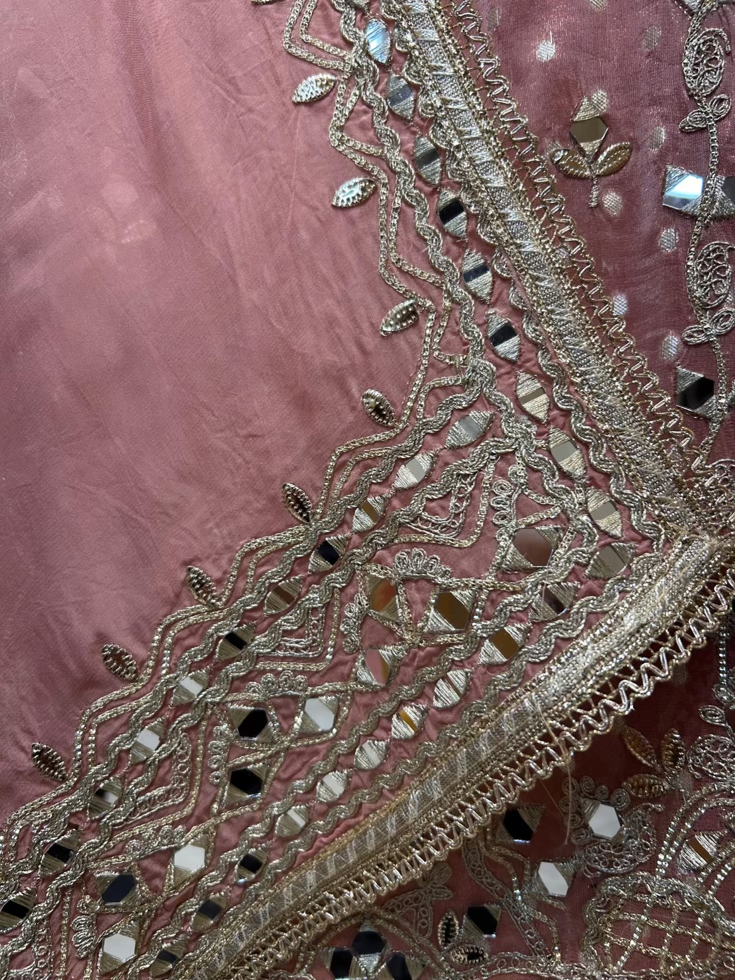 Arezya Aaina Leather Suit (Peach)